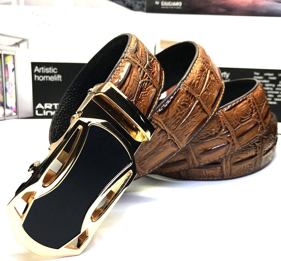 Thắt lưng/ dây nịt nam khóa tự động vân cá sấu có hộp đựng theo kèm LOẠI 1