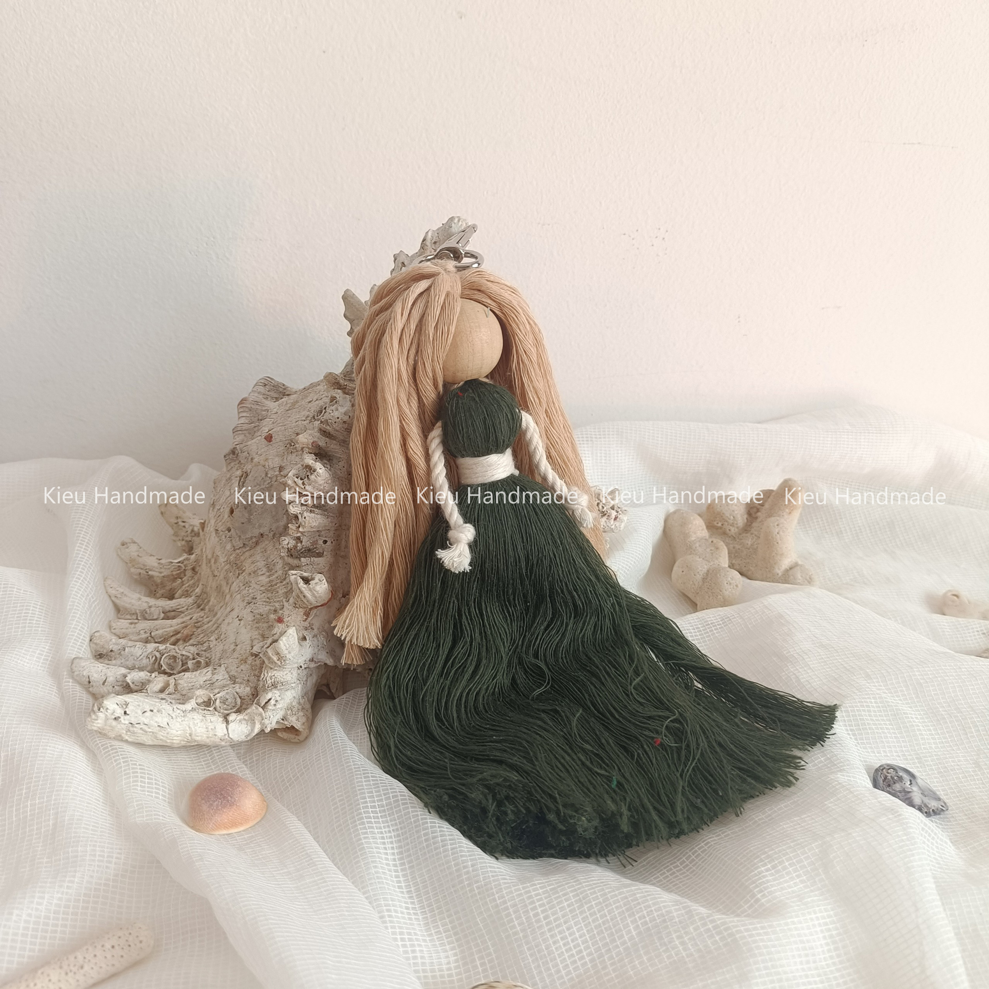 Móc khoá búp bê macrame, móc khoá nàng tiên cá