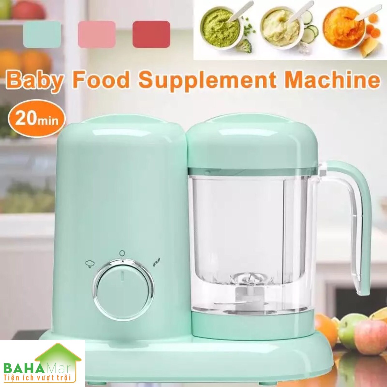 MÁY ĐA NĂNG NẤU THỨC ĂN DẶM CHO BÉ "BAHAMAR" làm thức ăn dặm cho bé nhanh và thuận tiện, sạch sẽ và chuyên biệt