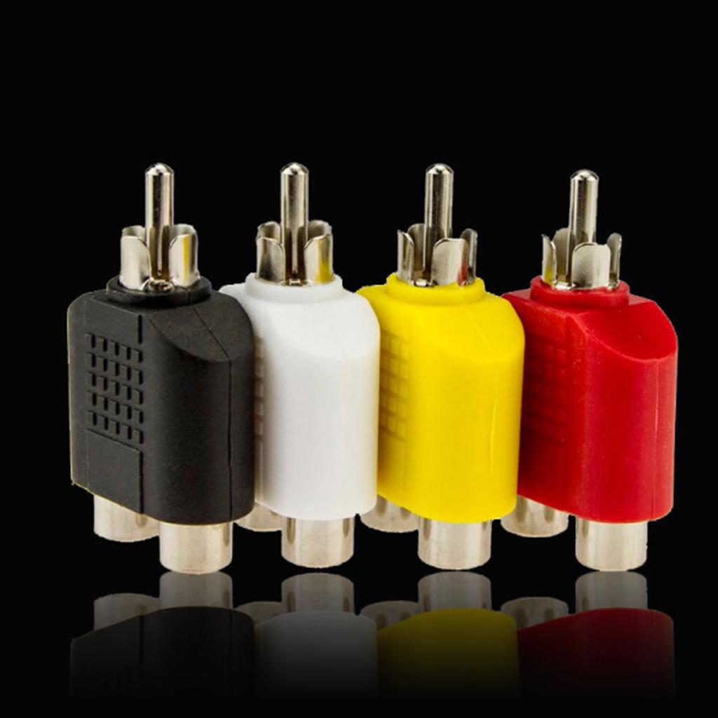 RCA Male 2 Female AV Audio Video Y Splitter Cable Adapter Plug