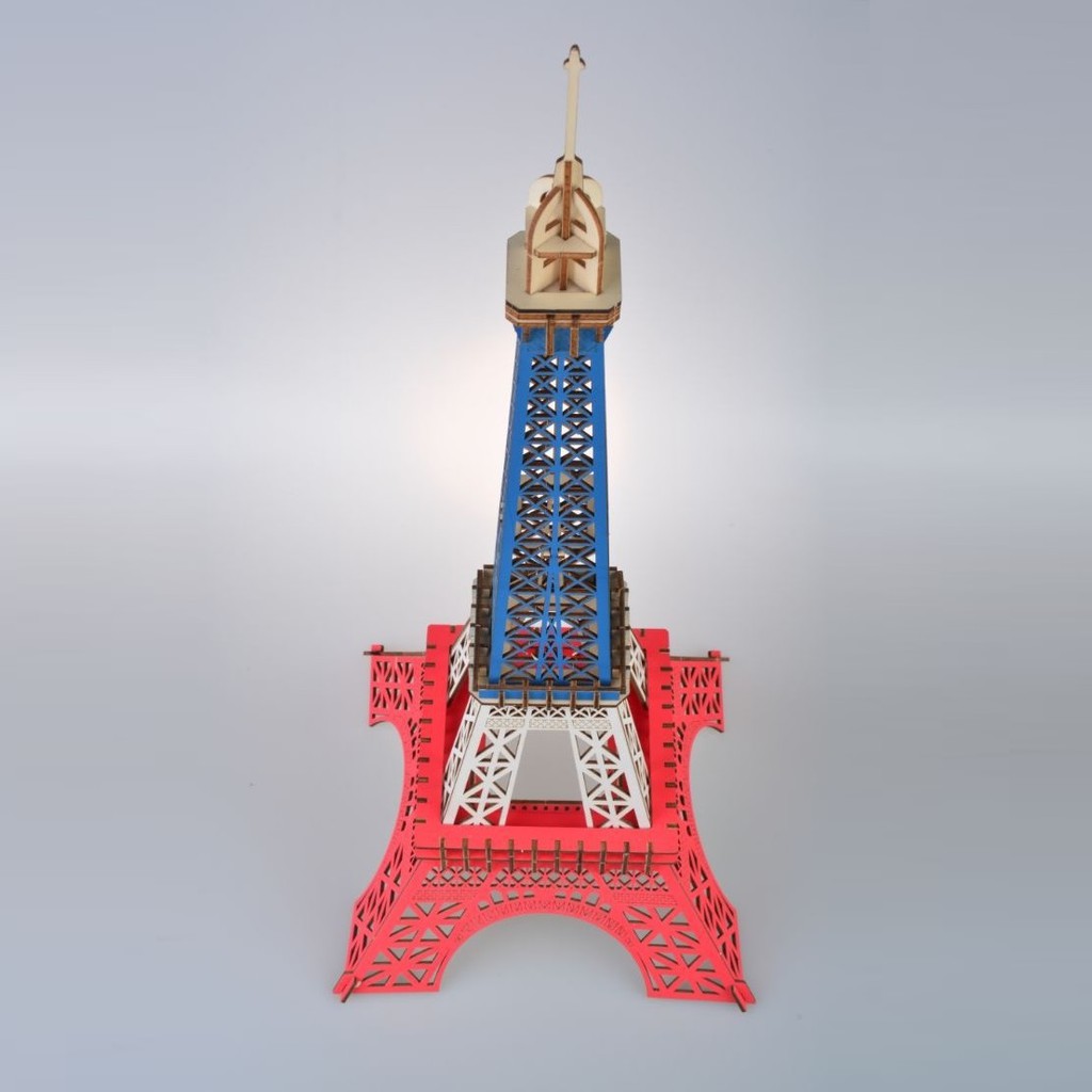 Đồ chơi lắp ráp gỗ 3D Mô hình Tháp Eiffel 3 màu Laser