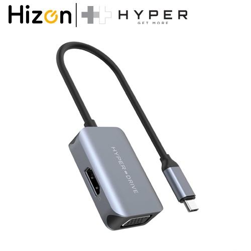 Cổng Chuyển Hyperdrive HDMI-VGA 4K60HZ 2 IN 1 HD-C2HV(N) GRAY Hàng Chính Hãng