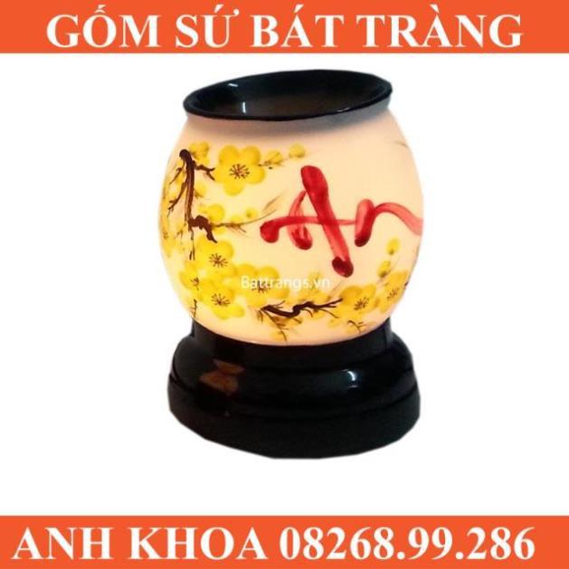 Đèn tinh dầu chữ và tam giác - Gốm sứ Bát Tràng Anh Khoa