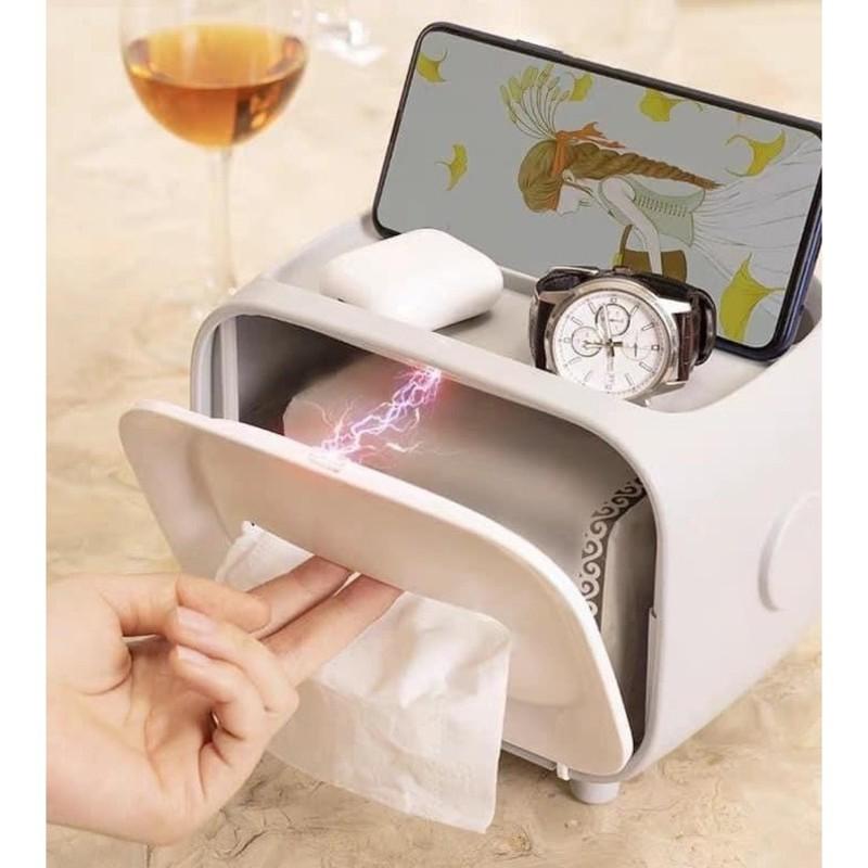 Hộp đựng giấy vệ sinh - có kệ để điện thoại tiện ích Hình Tivi- Nhựa PP Kích thước: 20.5 * 11.5 * 15.5cm