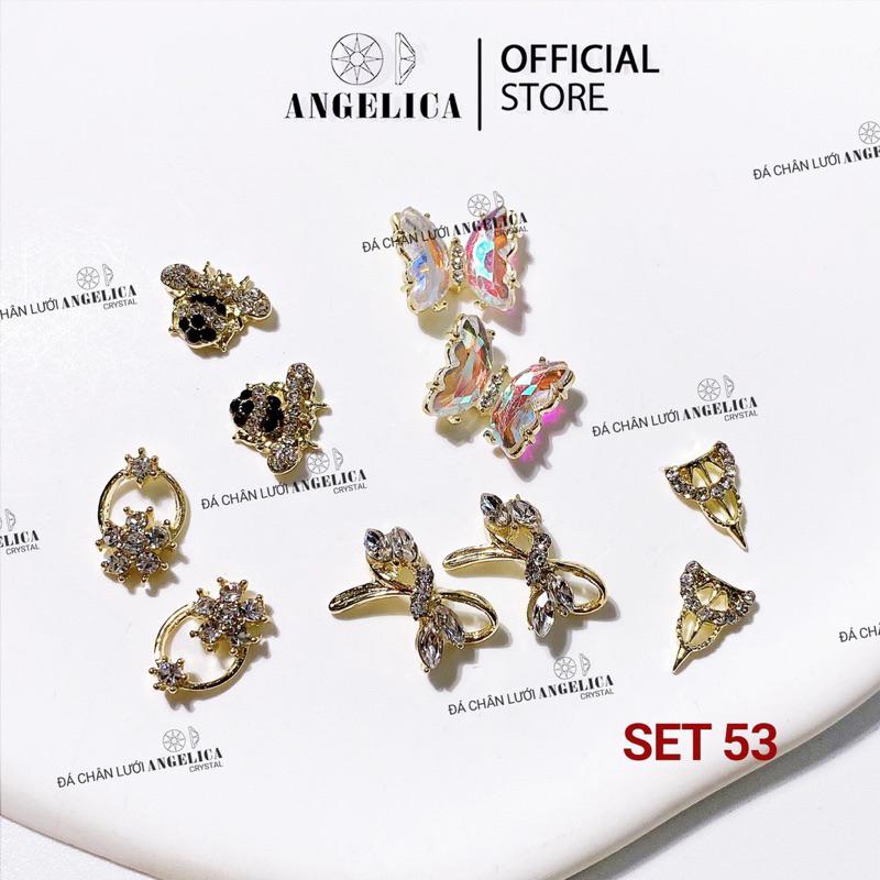 Set 10 Charm Nail Kim Loại Ánh Vàng, Ánh bạc Trang Tri Móng ANGELICA SMC