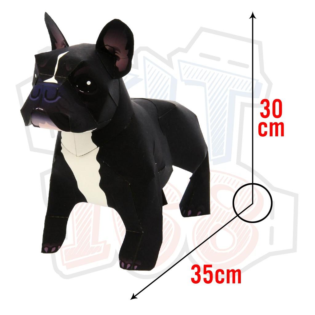 Mô hình giấy động vật Chó French Bulldog size 35cm