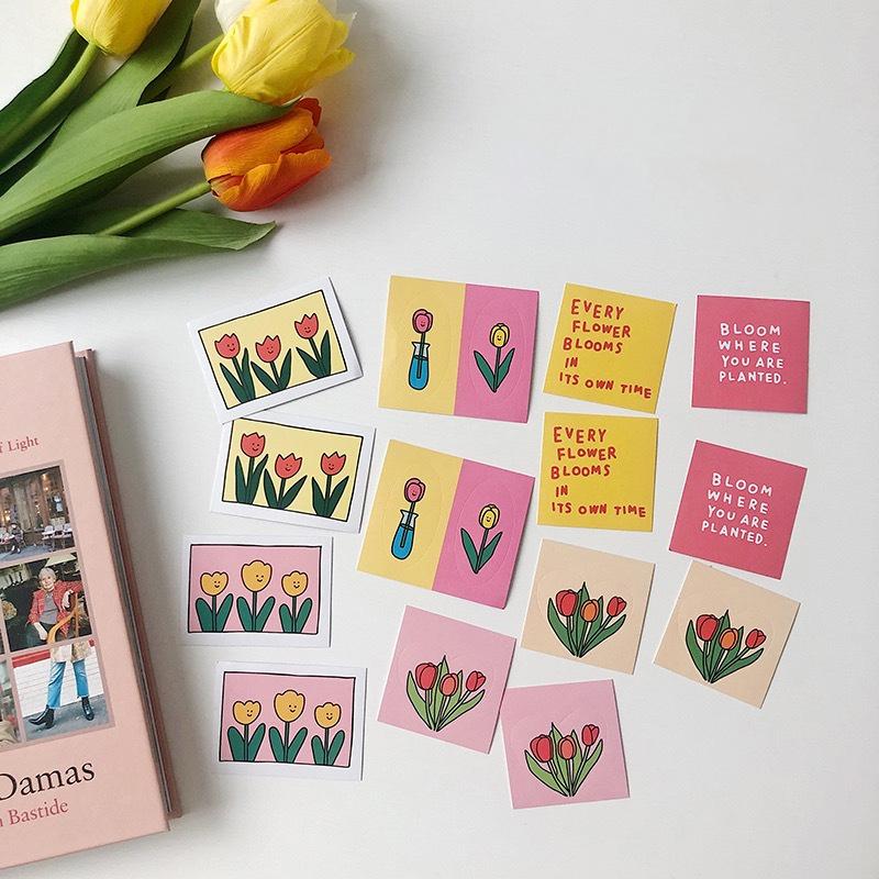Miếng Dán Hình Hoa Tulip Trang Trí Điện Thoại