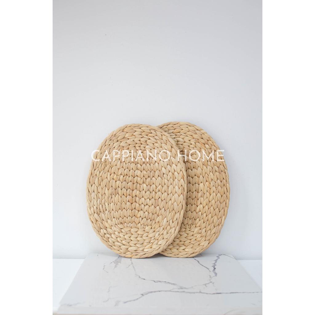 Lót bèo oval, lót trang trí đan thủ công, lót đựng đồ, khay bưng | Cappiano home