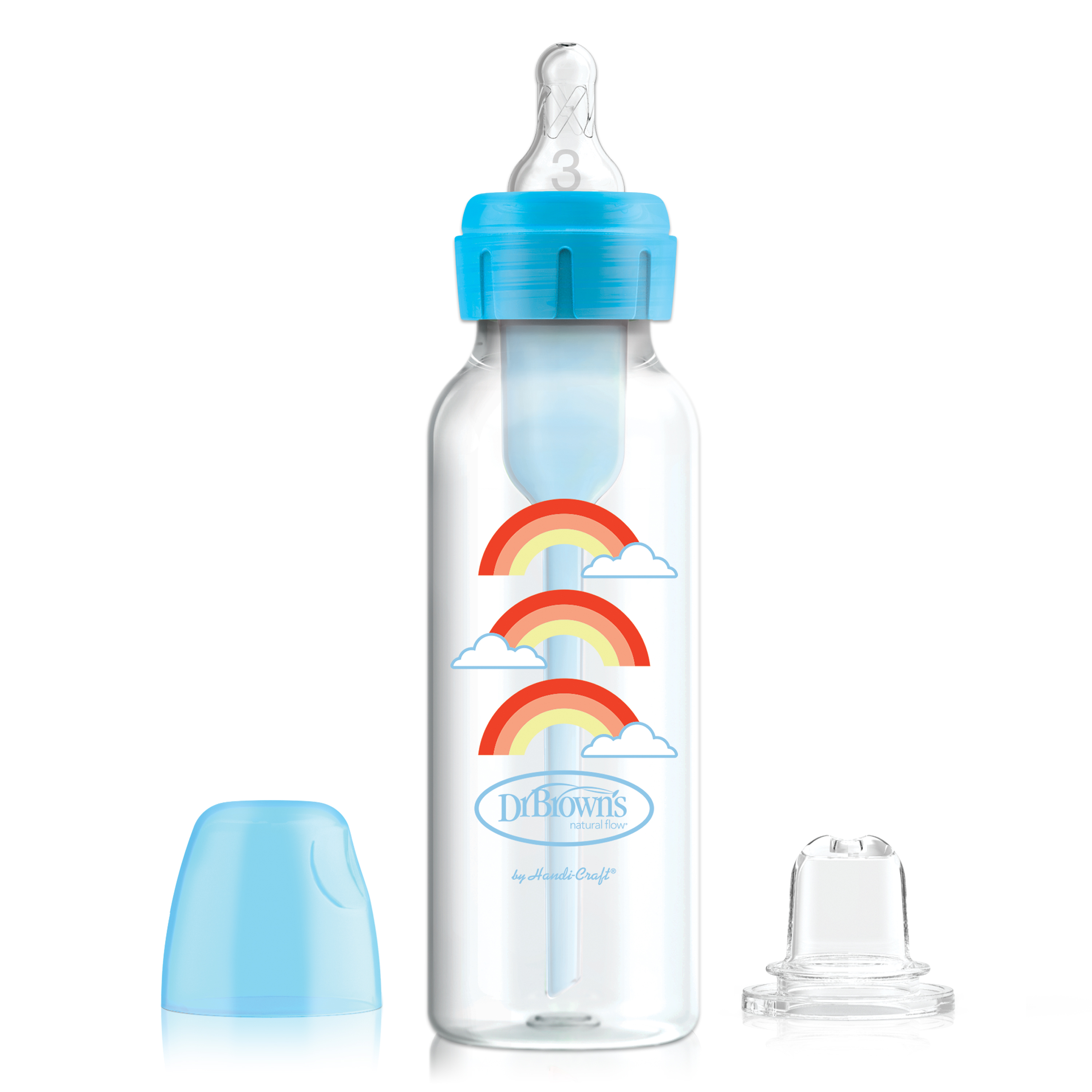 Bình sữa Dr.Brown's cổ thường 250ml nhựa PP Options Plus dòng chuyển đổi 2 giai đoạn