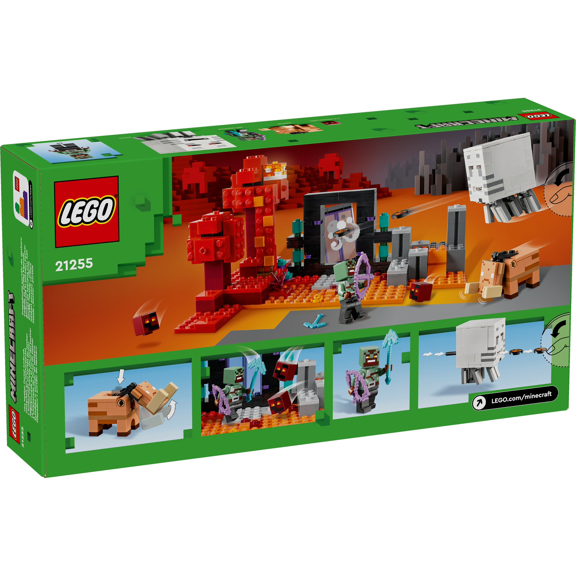 LEGO MINECRAFT 21255 Đồ chơi lắp ráp Cuộc phục kích cổng địa ngục Nether (352 chi tiết)