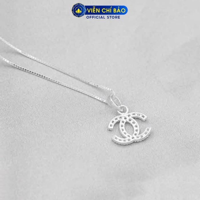 Dây chuyền bạc nữ trơn mặt Channel, vòng cổ nữ bạc S925 thời trang phụ kiện trang sức nữ Viễn Chí Bảo M400087 D400144x