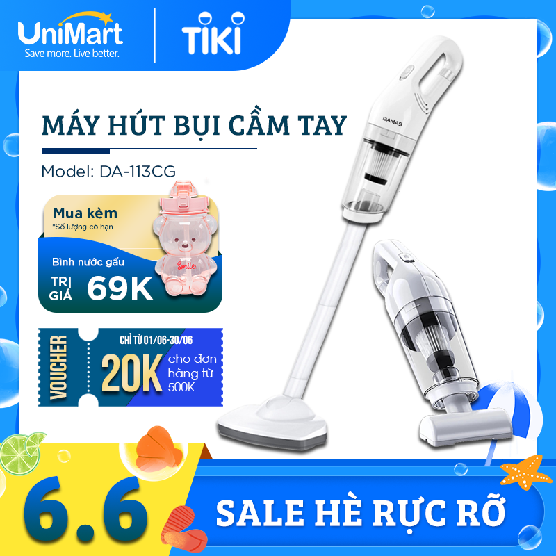 Máy Hút Bụi Cầm Tay Không Dây Sử Dụng Pin Sạc Damas Vacuum Cleaner D113CG -  Hàng Chính Hãng
