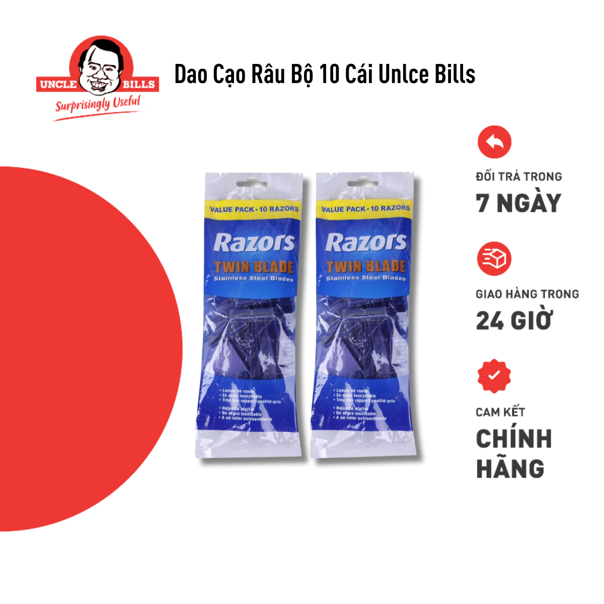 Bộ 20 dao cạo râu Uncle Bills AG0028