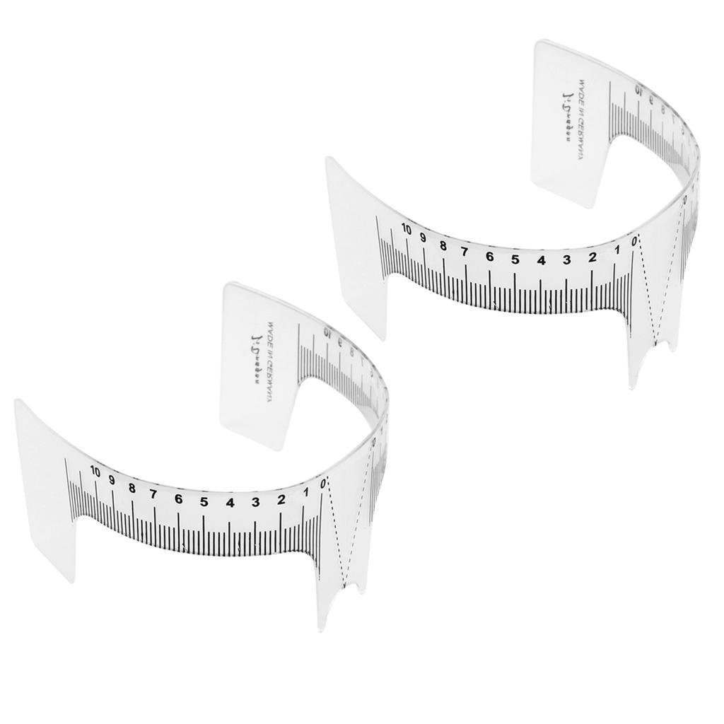 2pcs Eyebrow Grooming Stencil Shaper Eye Brow Ruler Measure Makeup Beauty Tool