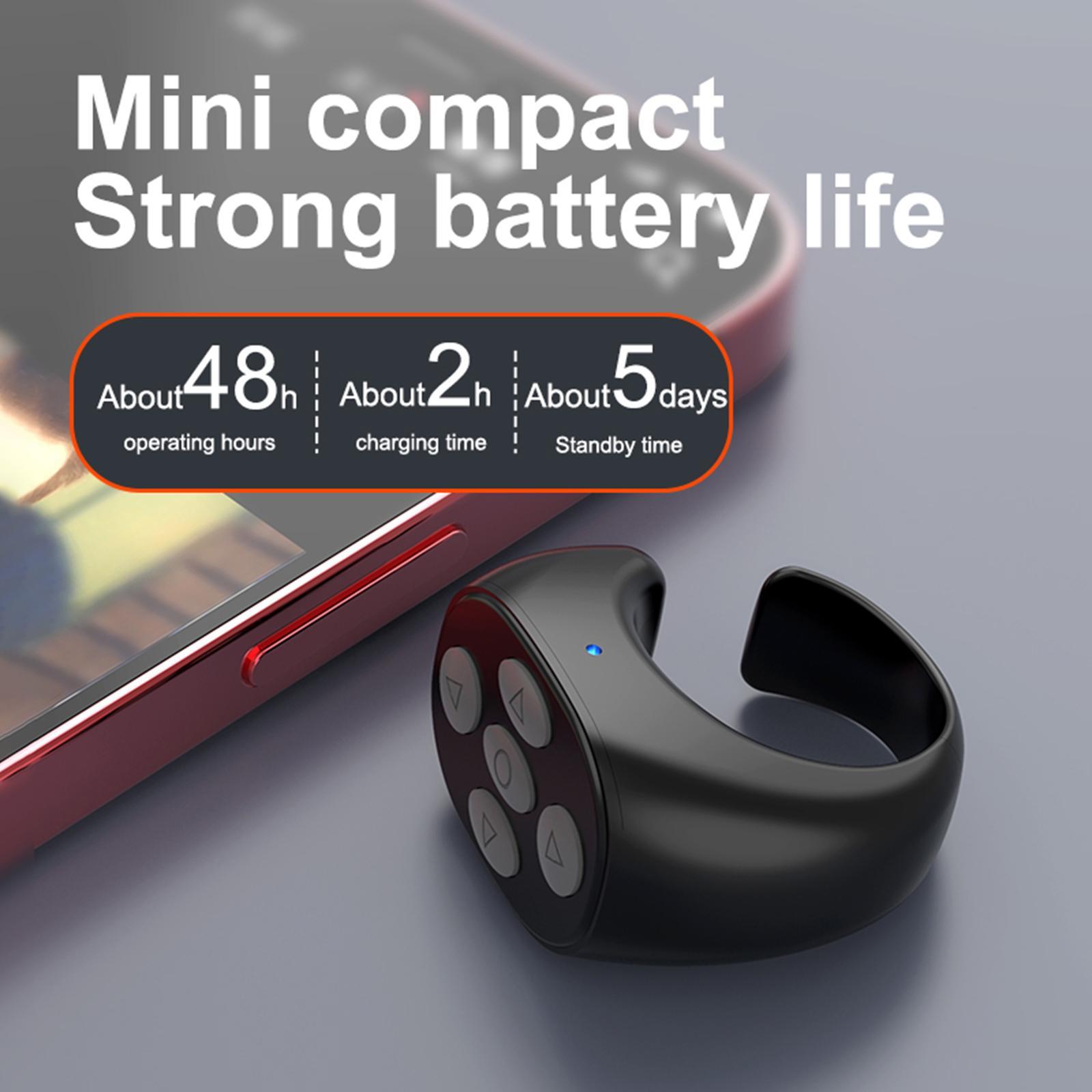 Bluetooth Phone Remote Control Smart Ring Controller for Turning Pages Remote Photographing