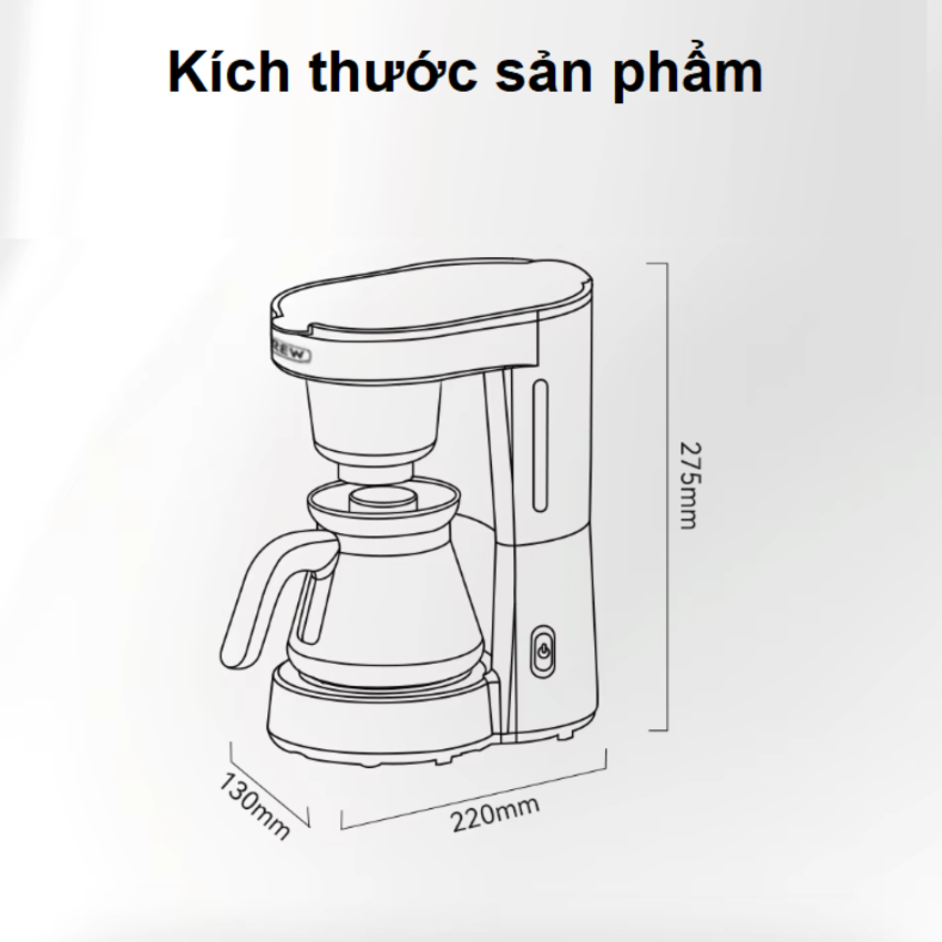 Máy pha cà phê, pha trà tự động Drip thương hiệu HiBREW H12 - Dung tích 750ml - Công suất 700W - Hàng chính hãng