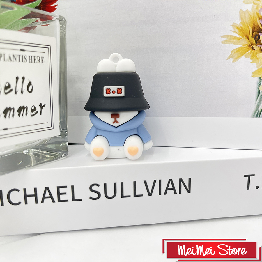 Móc khóa đôi, móc treo chìa khóa hình gấu cực ngầu, siêu đáng yêu