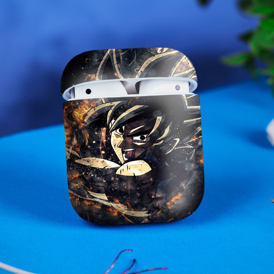 Miếng dán skin chống bẩn cho tai nghe AirPods in hình Dragon Ball - Goku 3 - 7vnr72 (bản không dây 1 và 2