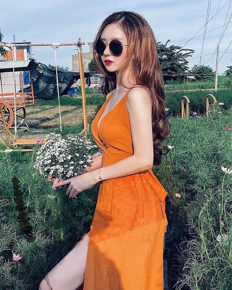 Đầm Maxi 2 Dây Hở Lưng Thắt Nơ – 4439