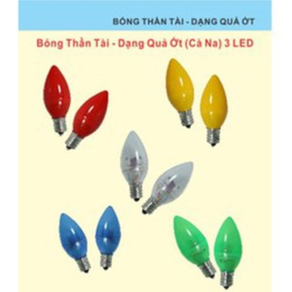 Cặp 2 bóng đèn led trái ớt E12 đỏ , vàng