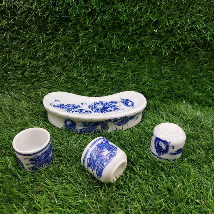 Bộ ly cúng bàn thờ gốm sứ Bát Tràng cao cấp – Đồ thờ cúng tráng men chất lượng đảm bảo