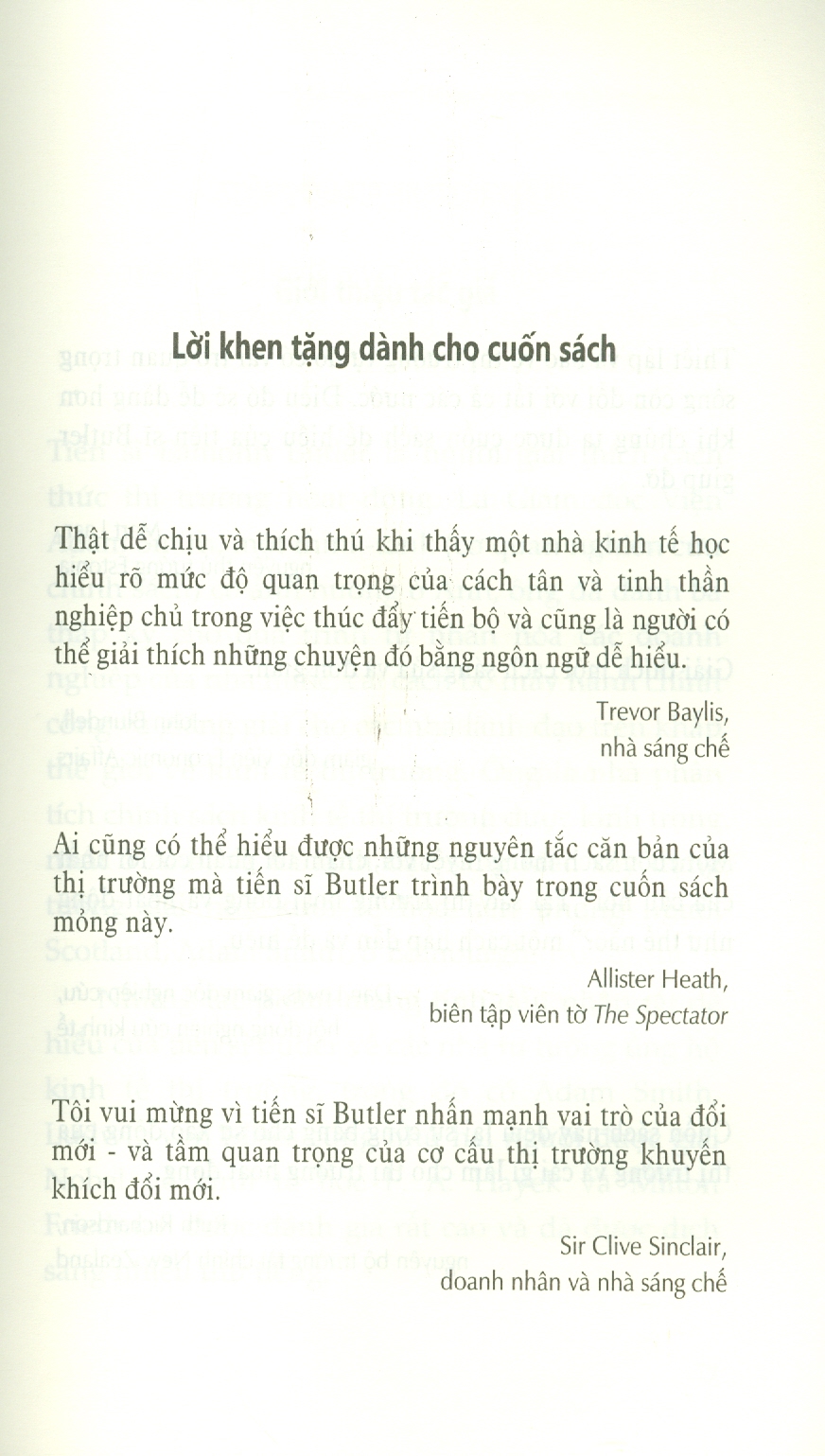 NỀN KINH TẾ TỰ DO – Cuốn sách hay nhất về thị trường - Eamonn Butler – Phạm Nguyên Trường dịch - NXB Tri Thức