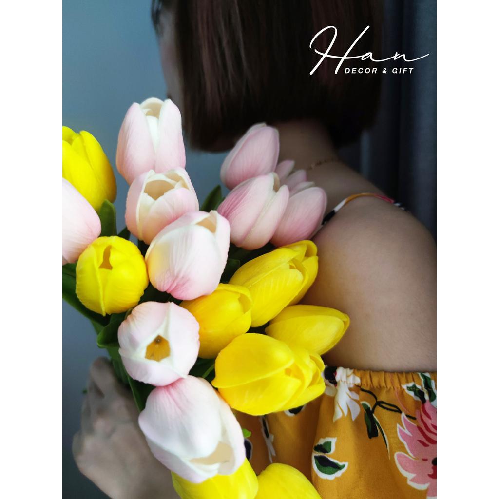 Hoa tulip PU nhập khẩu - hoa lụa, phụ kiện chụp ảnh, hoa cưới- Han flower