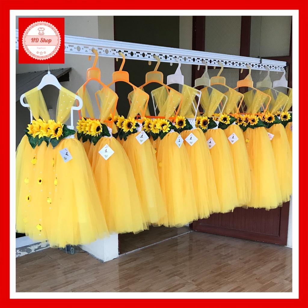 Váy bé gái vàng hoa hướng dương