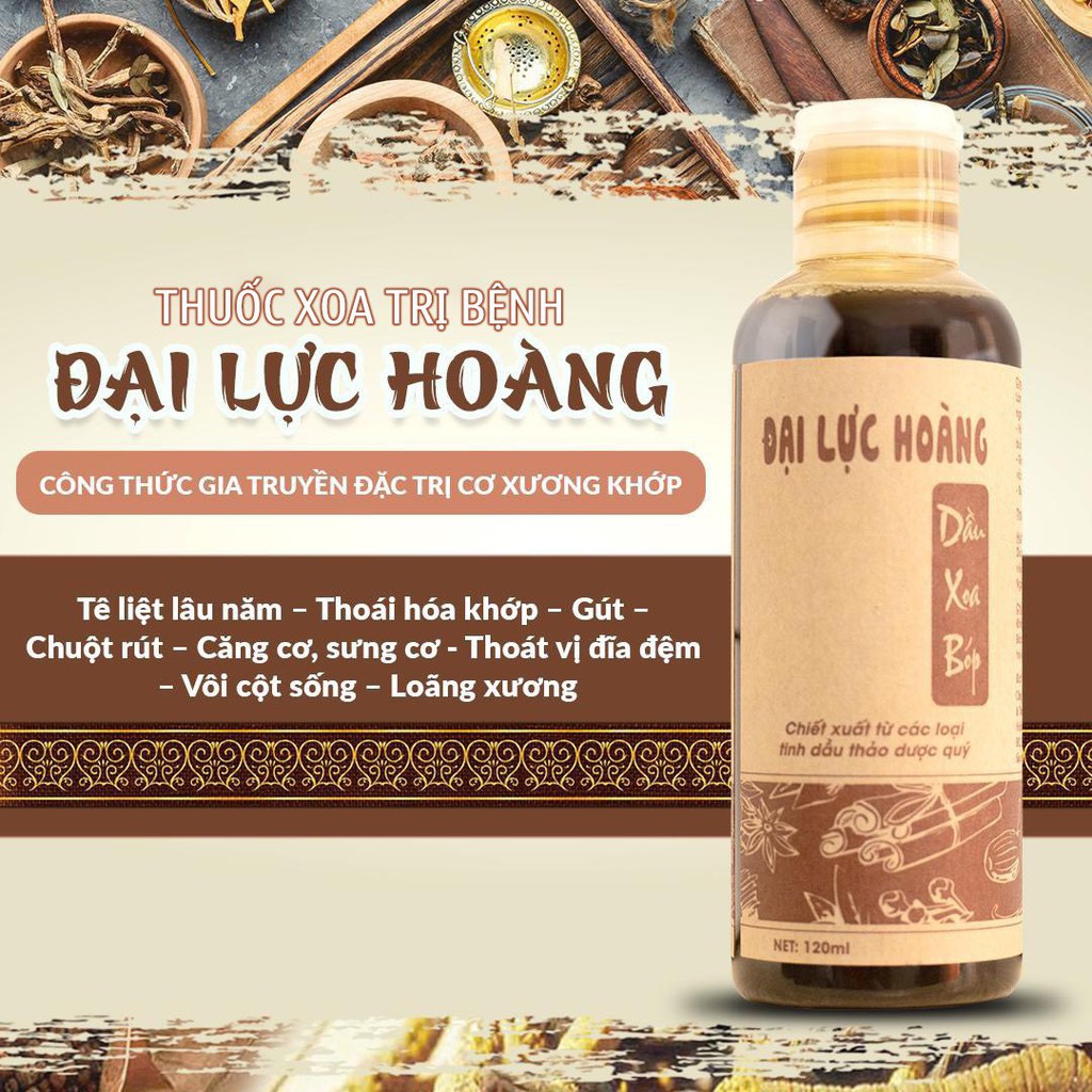 Combo 2 Chai Dầu xoa bóp Đại Lực Hoàng giải pháp hỗ trợ cơ xương khớp, đau vai gáy, nhức mỏi