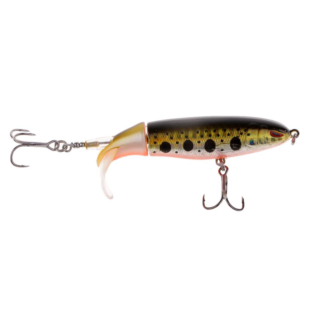 2pcs Popper Whopper 10cm 13.2g Topwater Lure for Carp Sea Bass Fishing Lures Artificial Hard Baits Soft Rotating Flexible Tail Fishing Tackle Bait