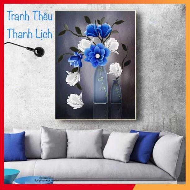 TRANH ĐÍNH ĐÁ Bình Hoa Xanh ABC 3D Ailuo AL71906 - Chưa đính