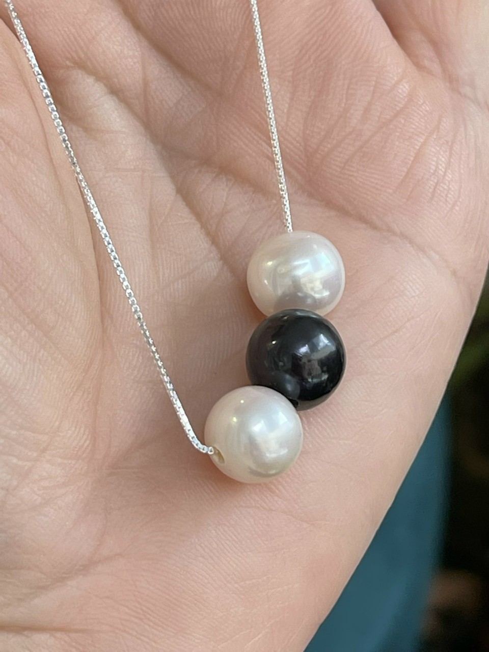 Vòng cổ Bạc Ý 925 và Ngọc Trai thiên nhiên