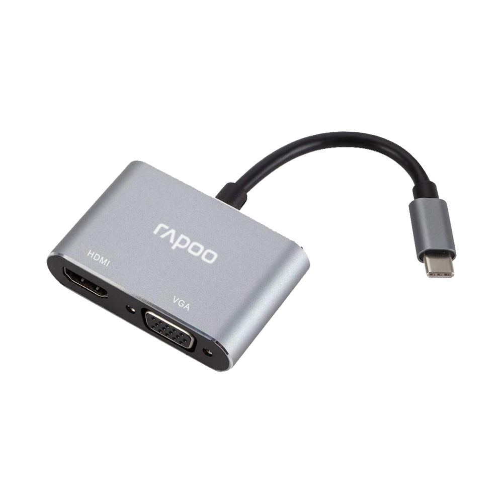 Cáp chuyển USB Type-C sang HDMI và VGA Rapoo XD10V - Hàng chính hãng