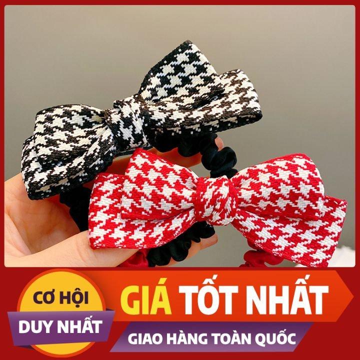 Cột tóc nhún nơ vải hai tầng dày dặn sang chảnh - Nunam shop