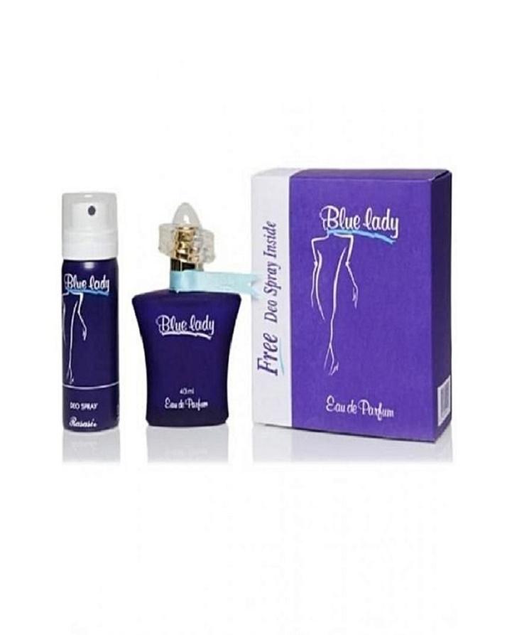 Bộ tinh dầu nước hoa Dubai Rasasi Blue Lady Perfume EDP 40ML With Free Deo Spray