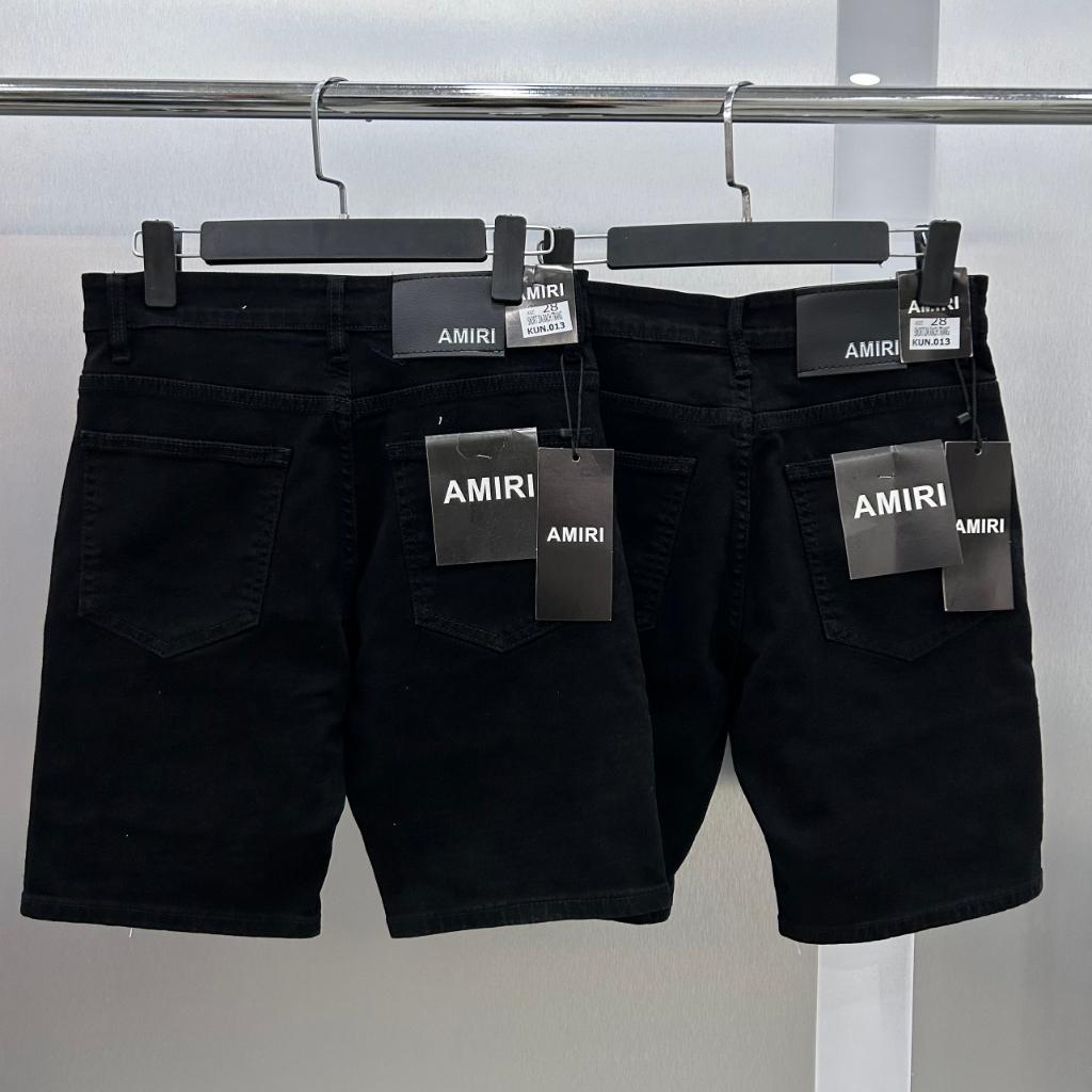 Quần Short Jean AMIRI Rách bọc da quần short đùi jean co giãn cao cấp - gin store