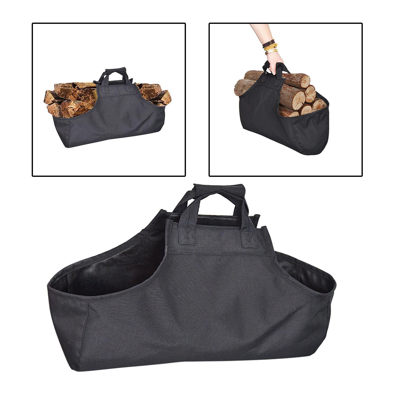 Firewood Carrier Bag Reusable Comfortable Oxford Cloth Folding for Outdoor