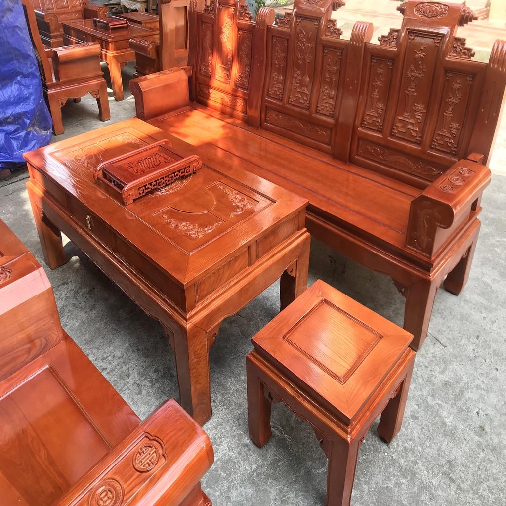 Bộ Bàn Ghế Âu Á Chương Cuốn Thư Gỗ Sồi Nga