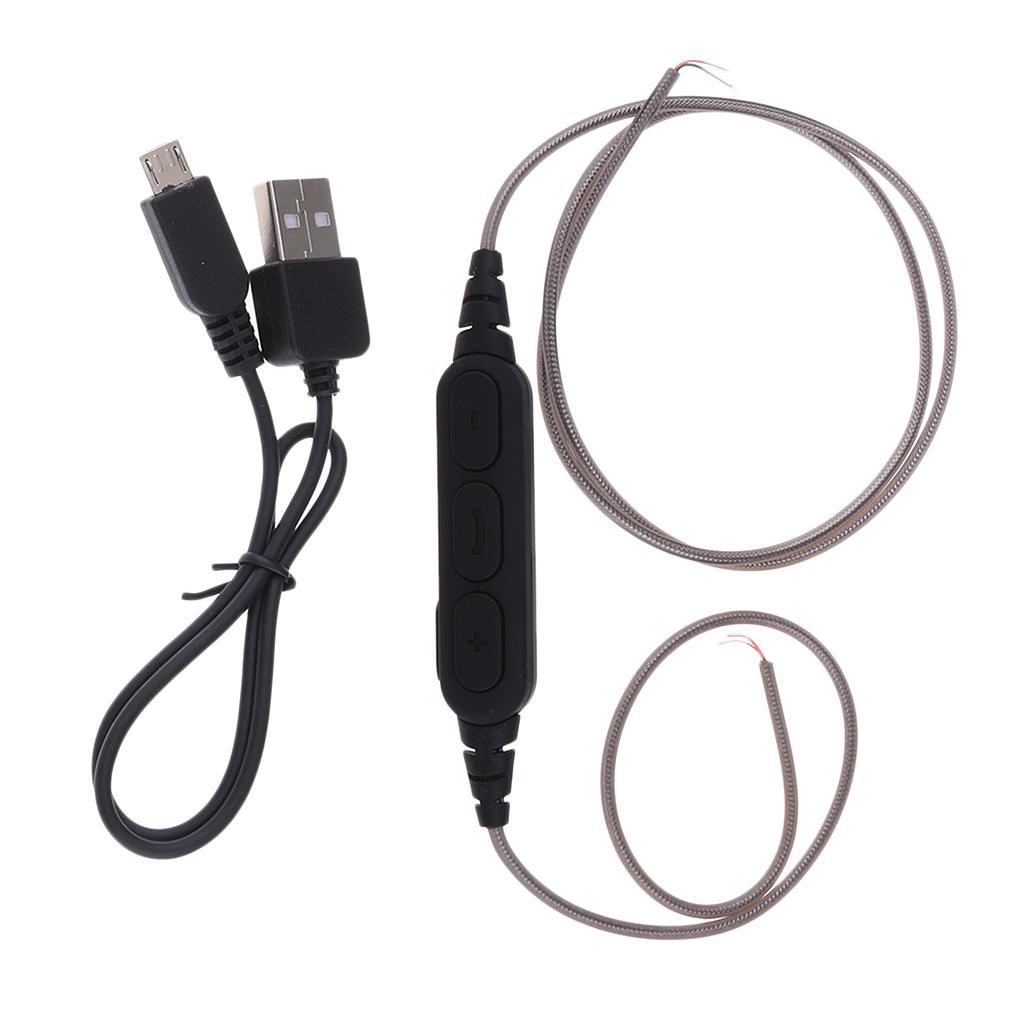 DIY Headphone Audio Cable Line Earphone Maintenance Control Wire With Microphone Bluetooth Adapter Receiver