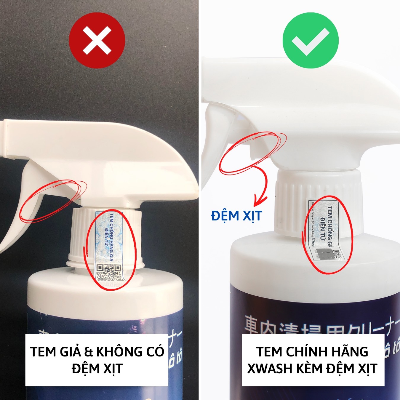 XWash - Xịt tẩy rửa, khử mùi nội thất ô tô KHÔNG HÓA CHẤT - Tặng khăn lông cừu cao cấp