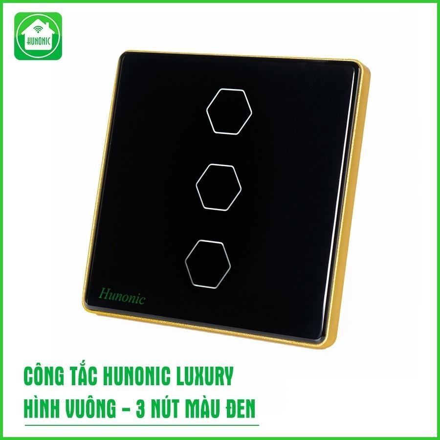 Công Tắc Cảm Ứng Hunonic Luxury Hình Vuông, Điều Khiển Từ Xa Bằng Điện Thoại