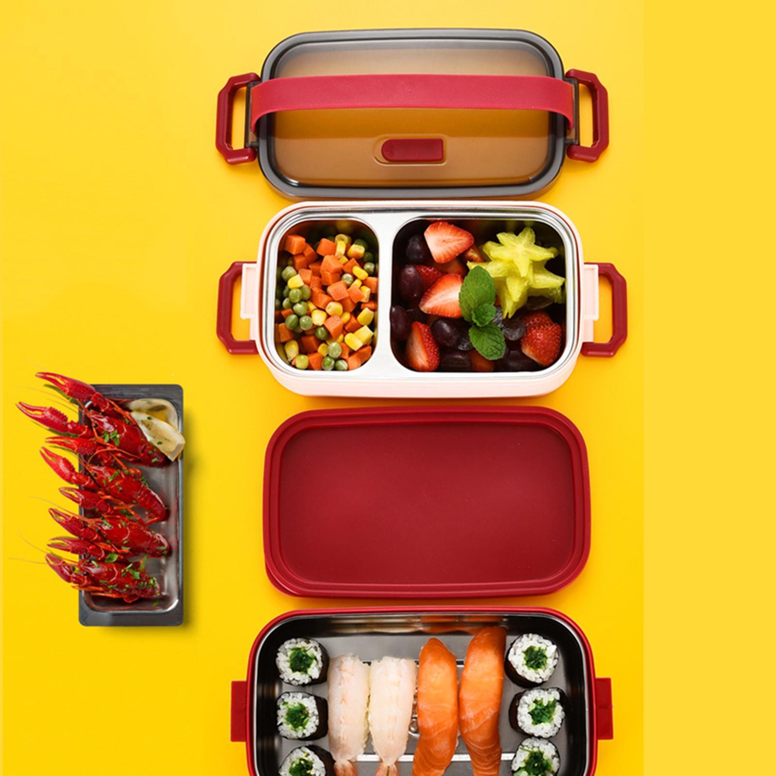 Bento Lunch Box Lunch Container with Handle Durable Storage BPA pink