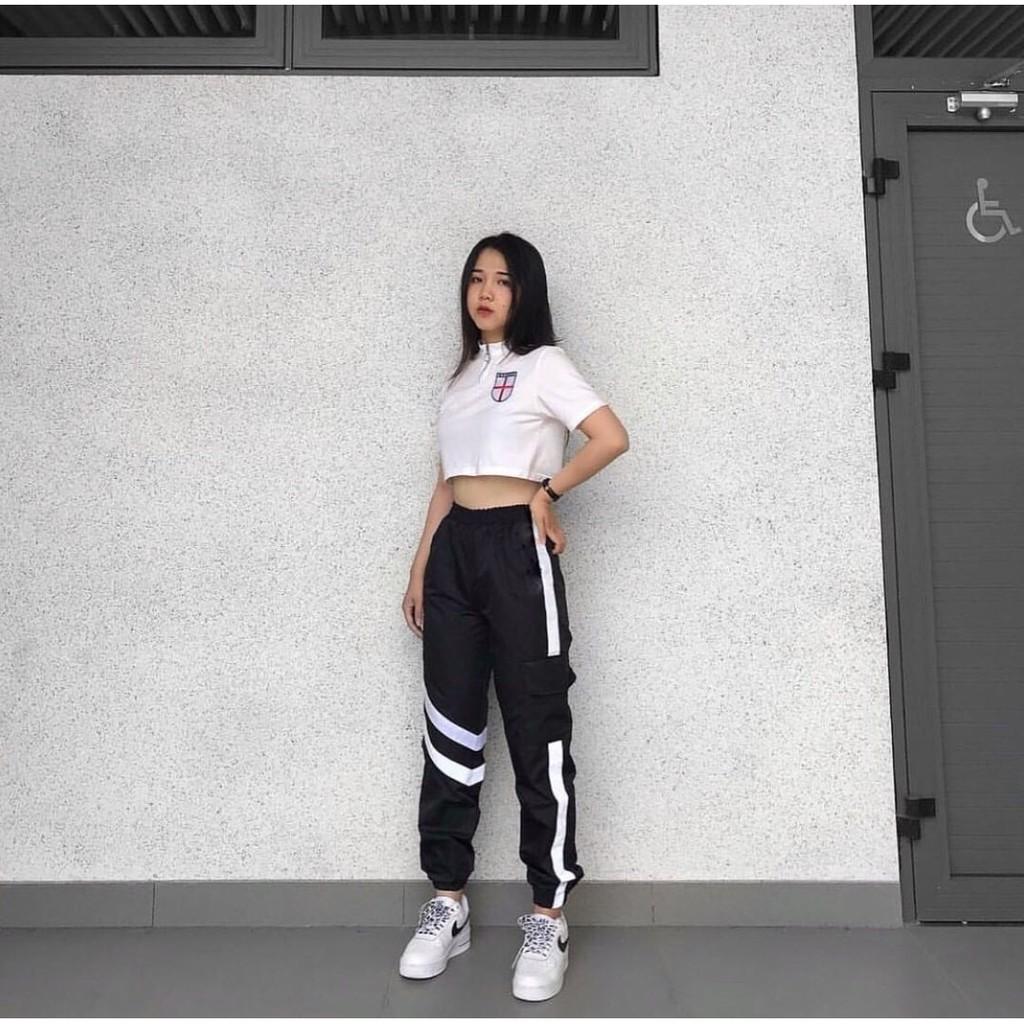 Quần jogger nỉ túi hộp Túi Da Phản Quang, ulzzang WIND