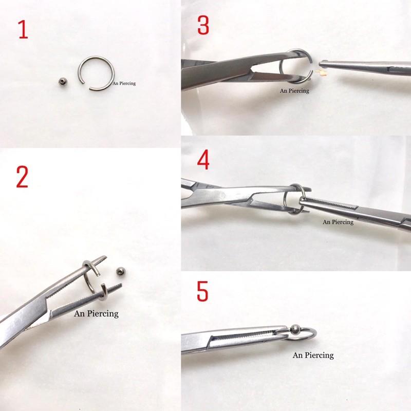 Khuyên tròn đeo tai vòng 1 bi bằng thép y tế xỏ khuyên piercing - XUÂN SHOP