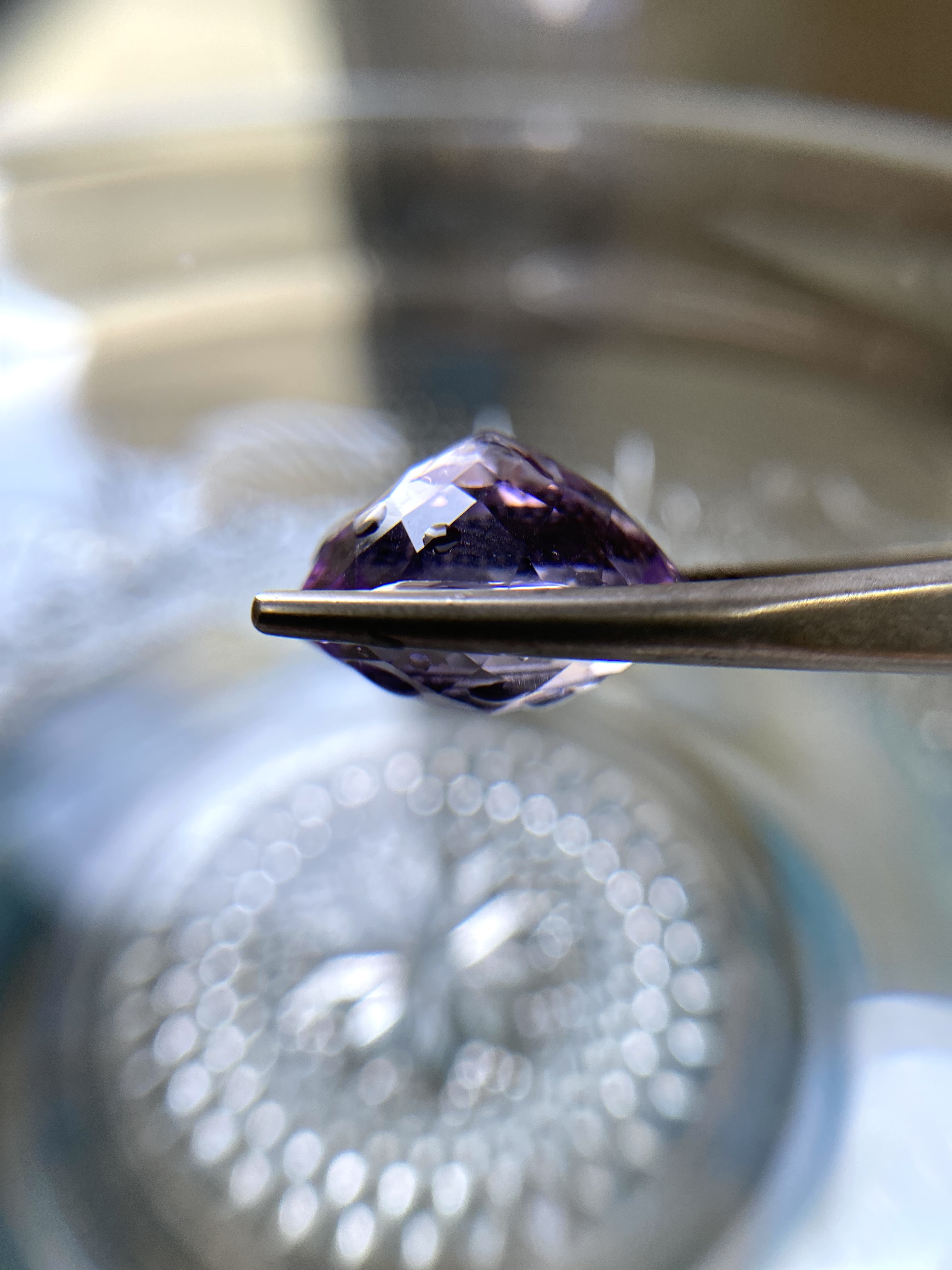 Viên thạch anh tím amethyst oval giác lưới 15.88ct 35185