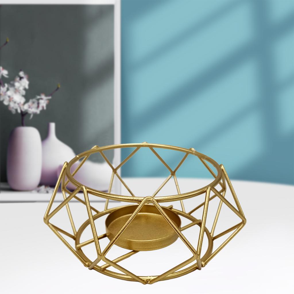 Tea Light Candle Holder Metal Cage Candlestick for Desktop Home Decoration