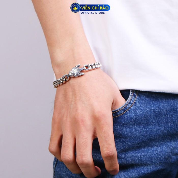 Lắc tay bạc nam khắc Chùy Kim Cang bạc Thái 925 thương hiệu Viễn Chí Bảo L100470