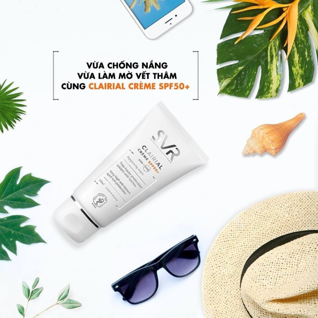 Kem Làm Mờ Vết Nám Và Chống Nắng SPF 50 SVR Clairial Crème SPF 50+ Tuýp 50ml - CSPF50