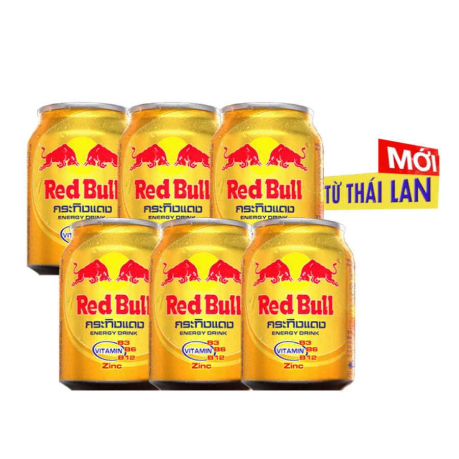 Lốc 6 lon nước tăng lực RedBull Thái Kẽm 250ml