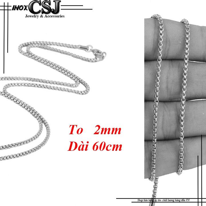 DÂY CHUYỀN INOX NAM 2MM BÔNG DỪA KHÍT ĐẸP KHÔNG ĐEN